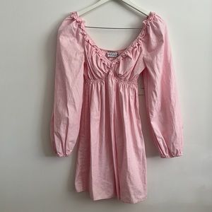 Pink long sleeve mini dress